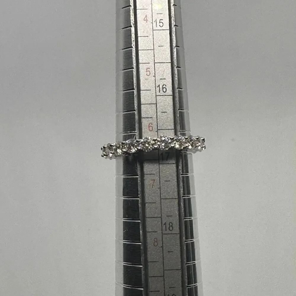 Moissanite Diamond Eternity Band Infinity Ring Pt950 Plated 925 GRA Size 6.5